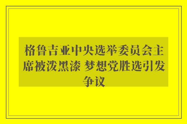 格鲁吉亚中央选举委员会主席被泼黑漆 梦想党胜选引发争议